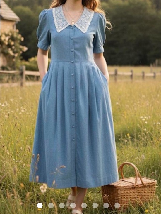 Laura Ashley Dresses & Skirts - Laura Ashley Chambray Vintage Dress 8